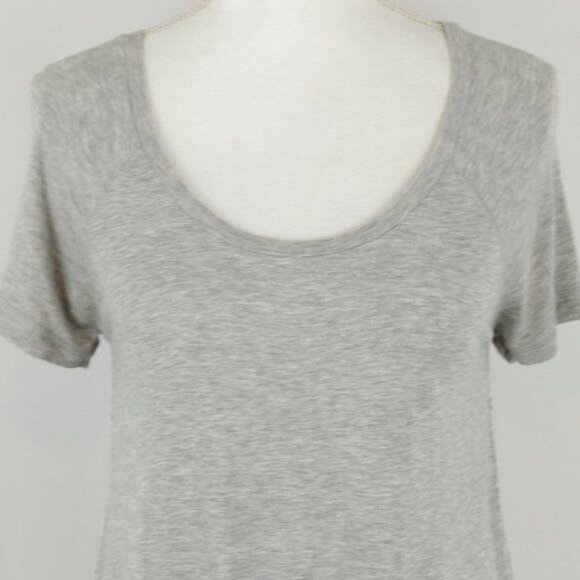 Merona Women's XS Gray Blue Geometric Scoop Neck Raglan Short Sleeve Tee - Picture 2 of 7